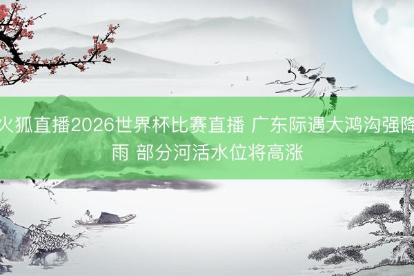 火狐直播2026世界杯比赛直播 广东际遇大鸿沟强降雨 部分河活水位将高涨
